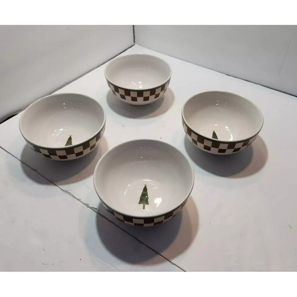 3 DEBBIE MUMM Folk Art SANTA 5 7/8" Replacement Soup/Cereal Bowls ZAK DESIGNS